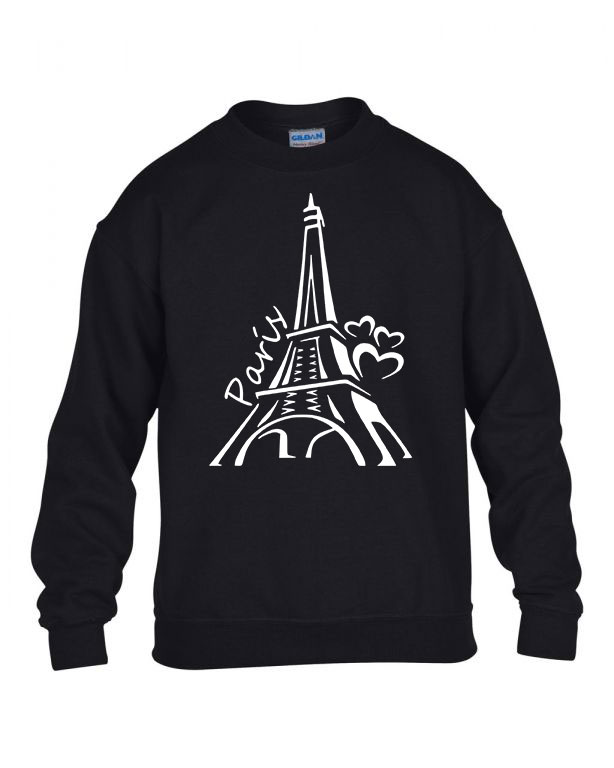 párizs francia eiffel torony Fekete Gyerek Pulóver