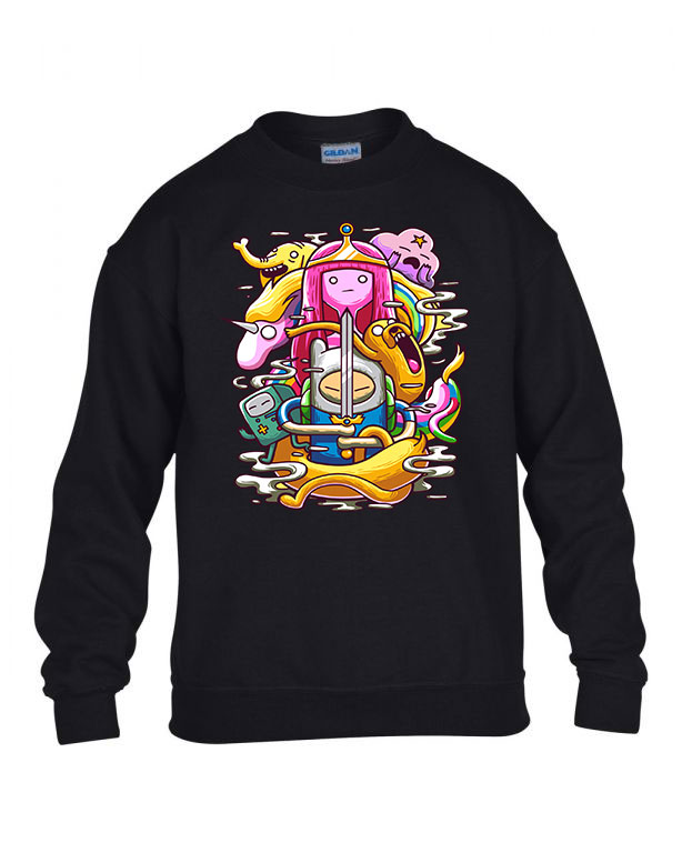Adventure Time Fekete Gyerek Pulóver