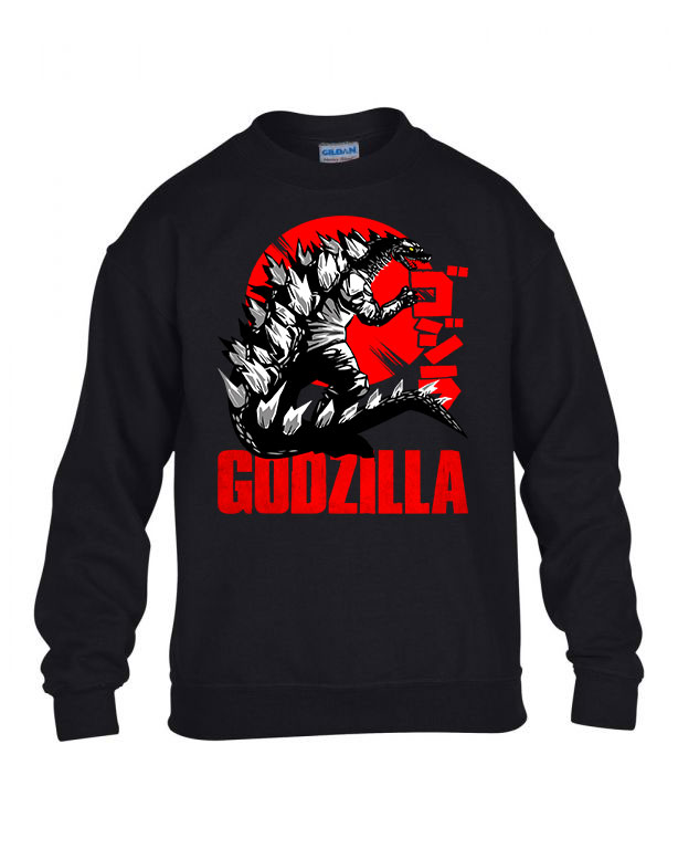 Godzilla Fekete Gyerek Pulóver