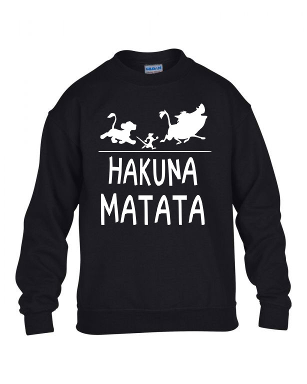 hakuna matata oroszlánkirály Fekete Gyerek Pulóver