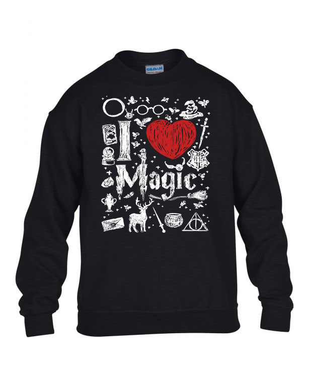 Harry Potter Magic patronus Fekete Gyerek Pulóver