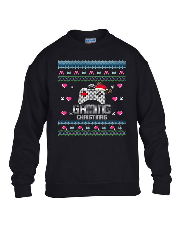 gamer karácsony ronda pulcsi Fekete Gyerek Pulóver