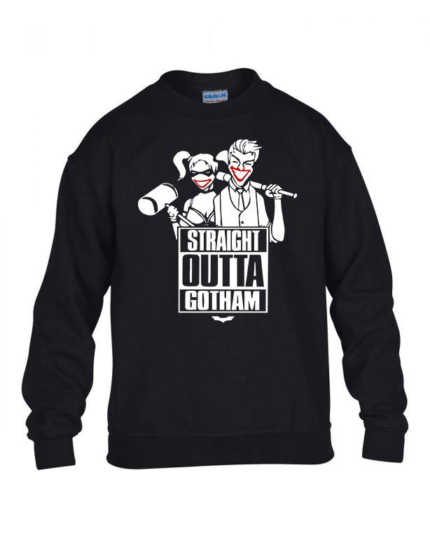 joker harley quinn gotham Fekete Gyerek Pulóver