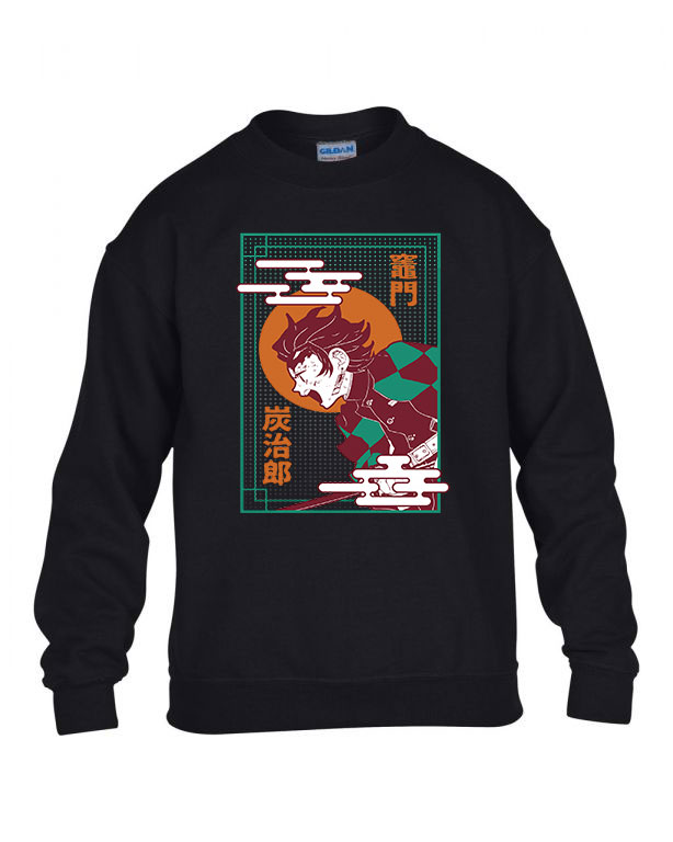 demon slayer tanjiro Fekete Gyerek Pulóver