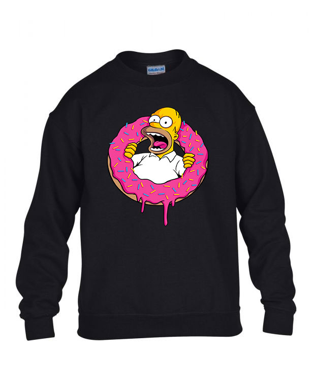 fánk homer donut simpson Fekete Gyerek Pulóver