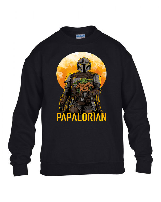 papalorian apák napja apáknak mandalorian Fekete Gyerek Pulóver