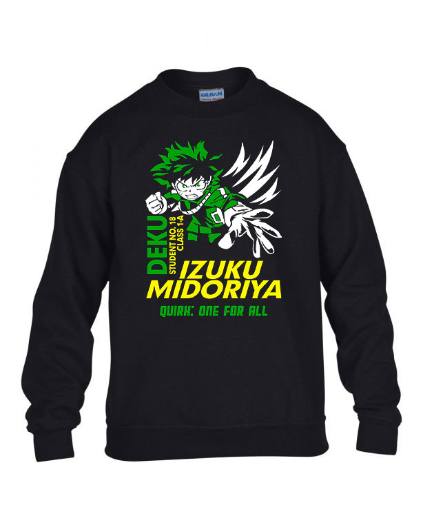 midoriya my hero academia hősakadémia Fekete Gyerek Pulóver