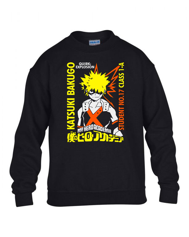 bakugo kacchan my hero academia hősakadémia Fekete Gyerek Pulóver