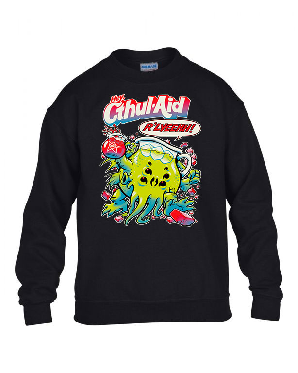 cthulhu chutulu hp lovecraft kool aid Fekete Gyerek Pulóver