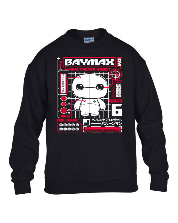 Baymax Fekete Gyerek Pulóver
