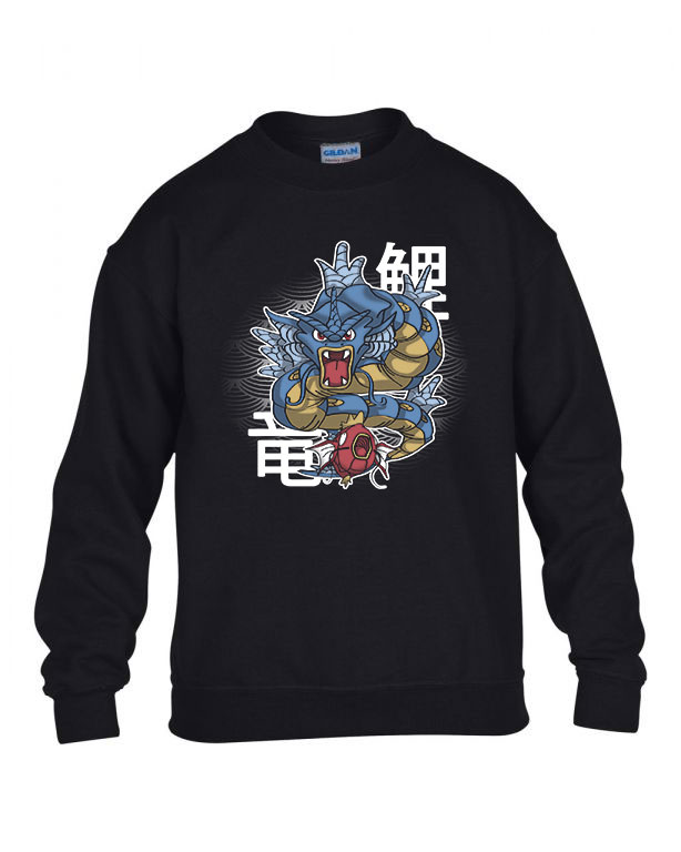 pokermon gyarados magicarp Fekete Gyerek Pulóver