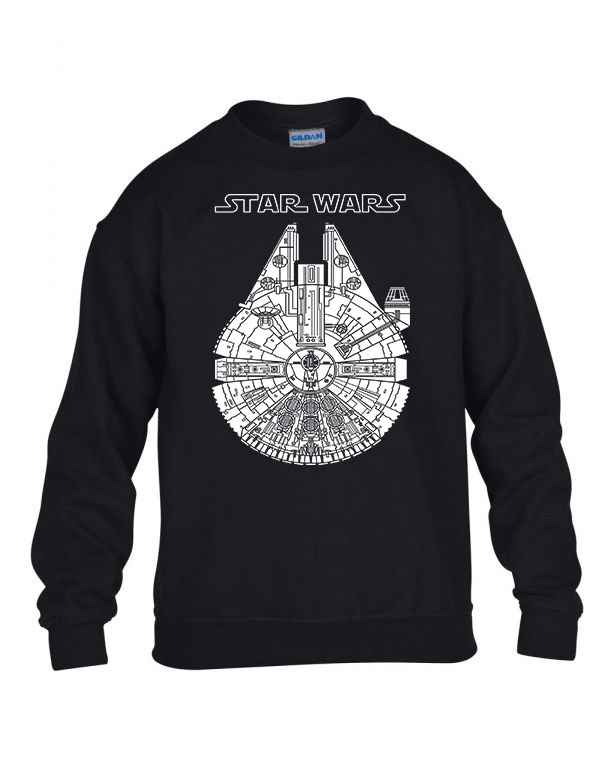 star wars ezeréves sólyom Fekete Gyerek Pulóver