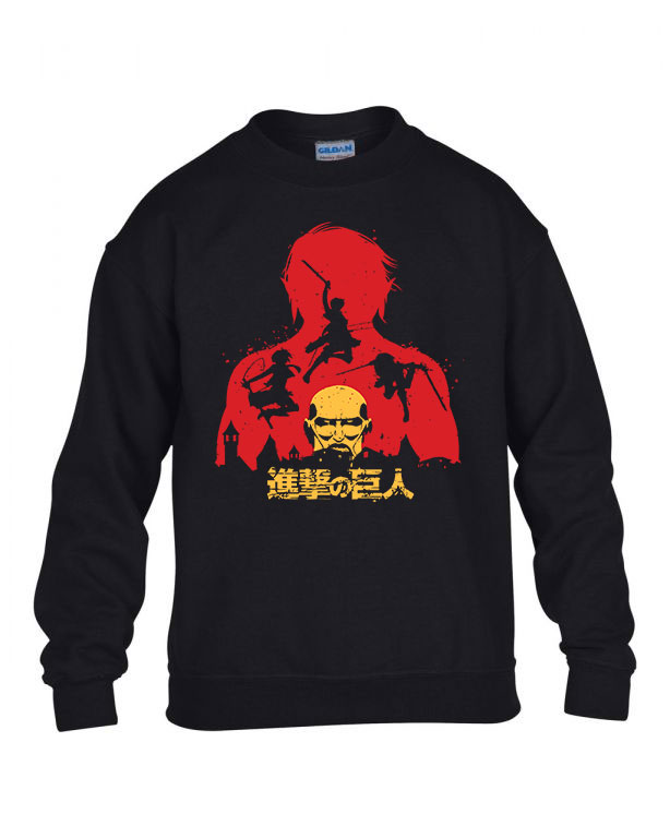 attack on titan Fekete Gyerek Pulóver