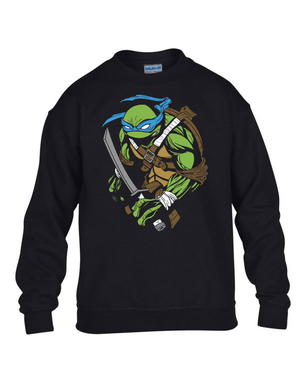 leonardo tini ninja teknőcök tmnt Fekete Gyerek Pulóver