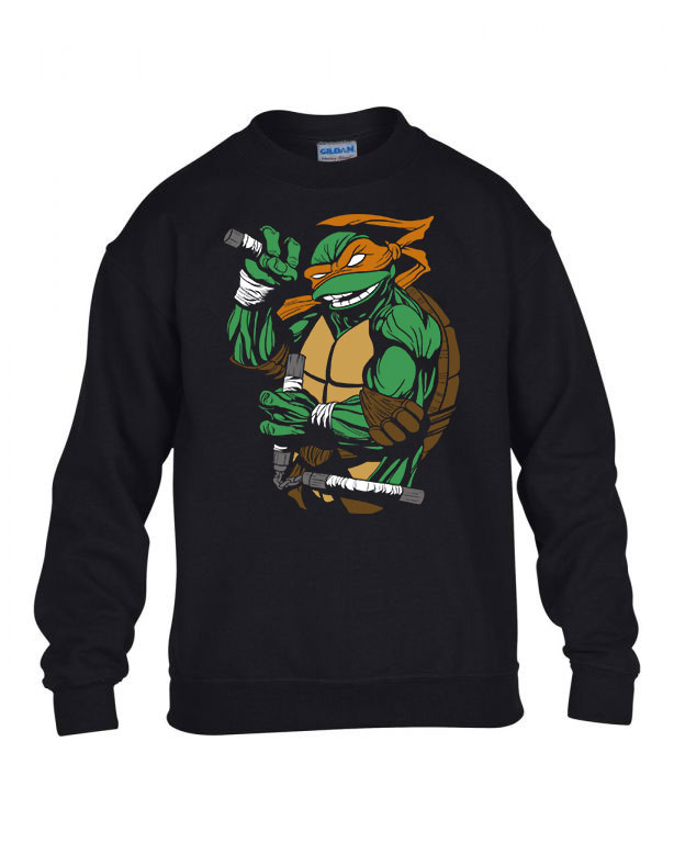 Michelangelo tini ninja teknőcök tmnt Fekete Gyerek Pulóver