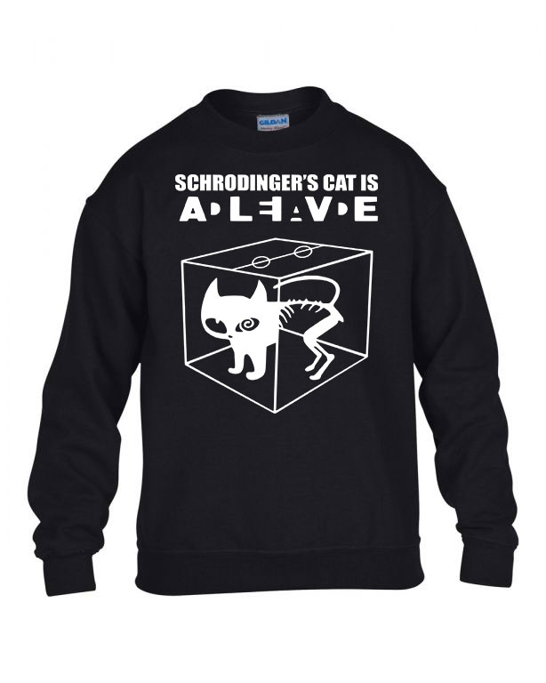 Schrödinger Macskája Fekete Gyerek Pulóver