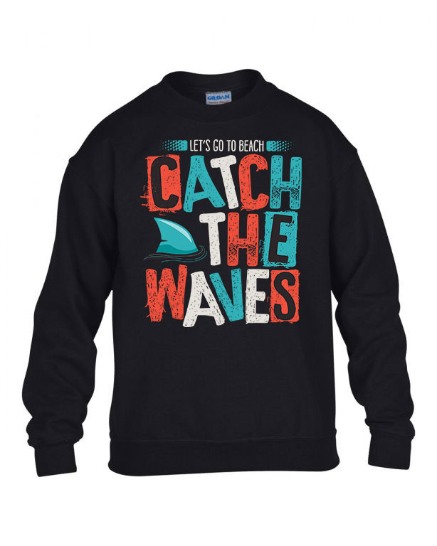 nyár hullámok beach part waves Fekete Gyerek Pulóver