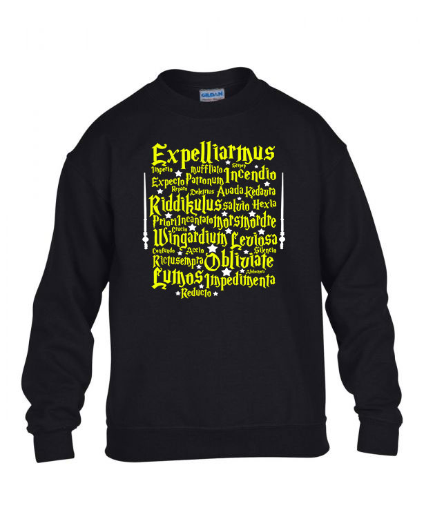 Harry Potter Hogwarts Leviosa Fekete Gyerek Pulóver
