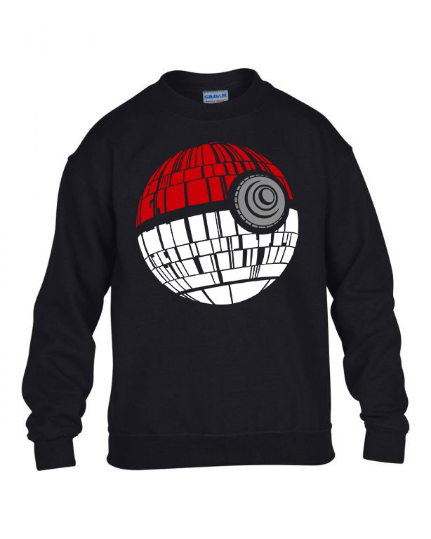 Pokemon Death Star Halálcsillag Pokelabda Fekete Gyerek Pulóver