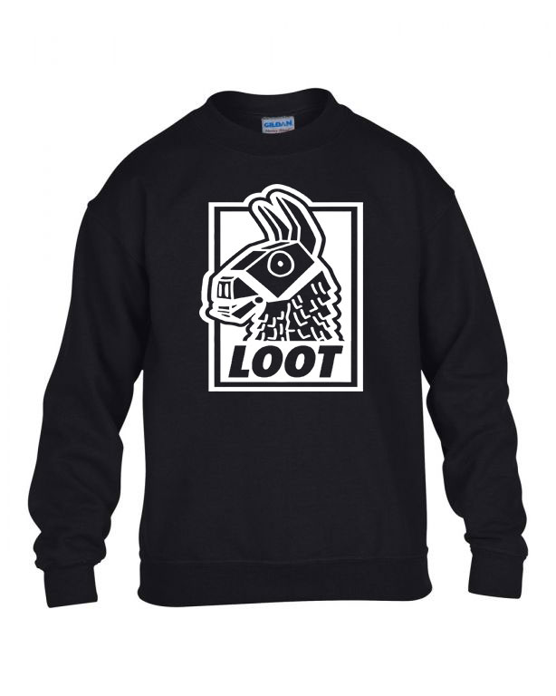 Fortnite loot láma Fekete Gyerek Pulóver