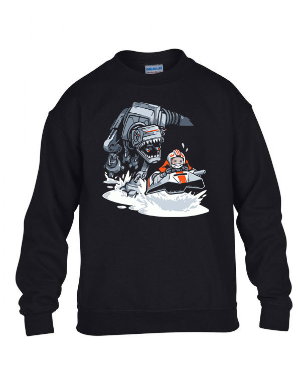 Star Wars Jurrasic Park atat humor Fekete Gyerek Pulóver