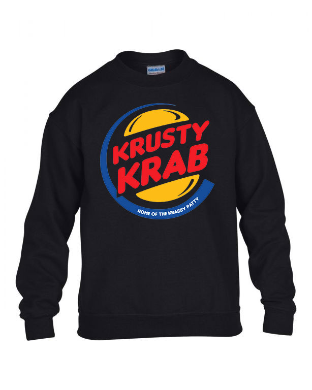herkentyű burger krusty krab Fekete Gyerek Pulóver