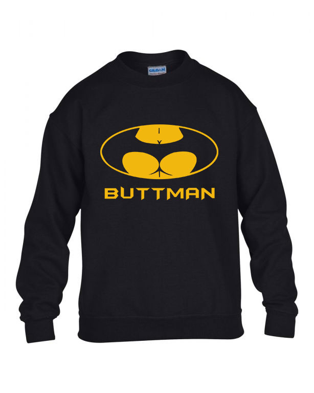 buttman batman fenék humor Fekete Gyerek Pulóver