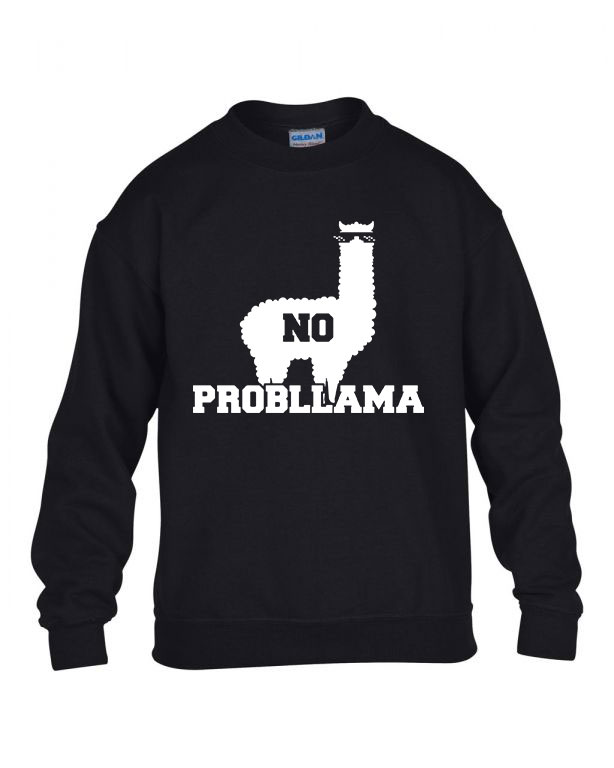 no probllama láma Fekete Gyerek Pulóver