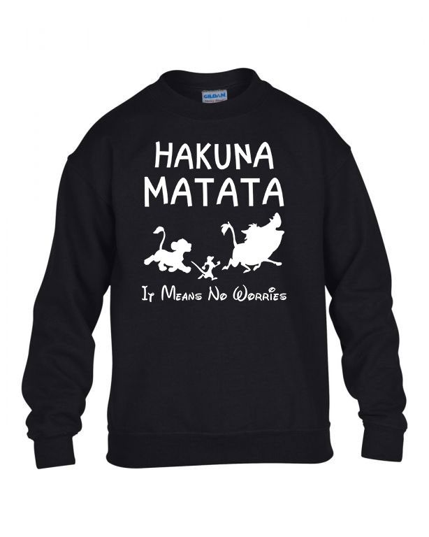 hakuna matata az oroszlánkirály Fekete Gyerek Pulóver