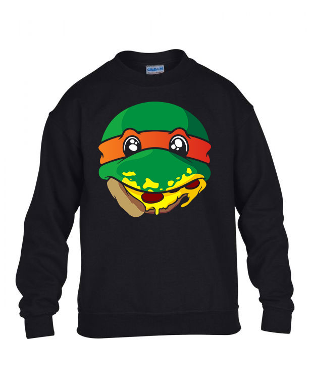 tini ninja teknőcök pizza Fekete Gyerek Pulóver