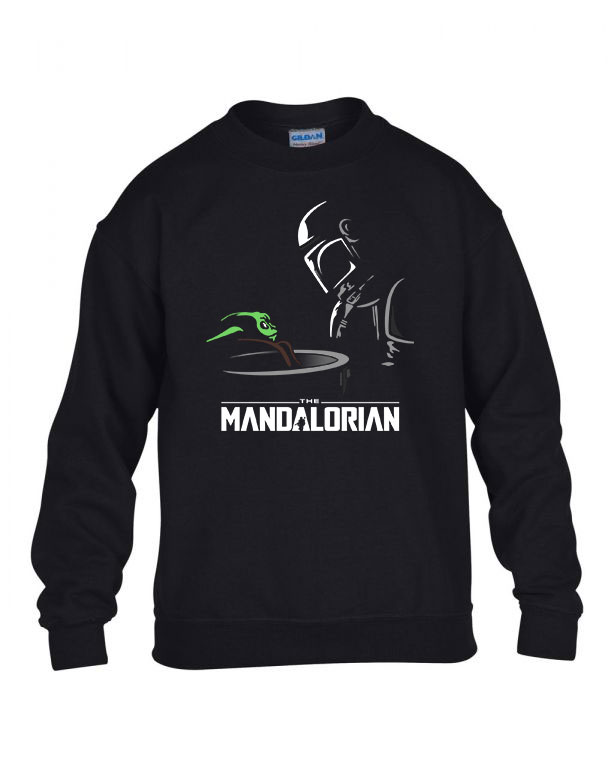 a mandalorian baba yoda baby yoda Fekete Gyerek Pulóver
