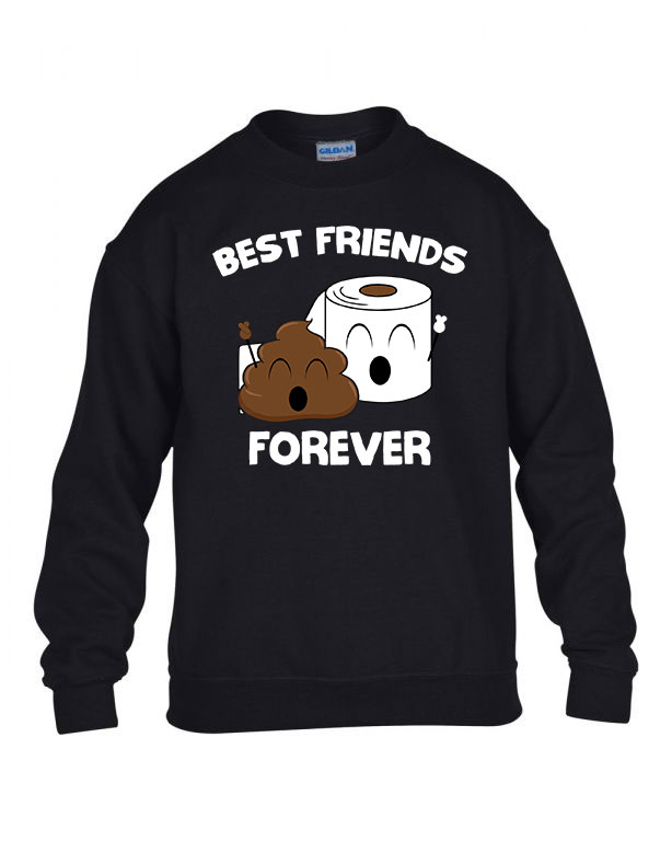 bff best friends kaki kaka wc papír Fekete Gyerek Pulóver