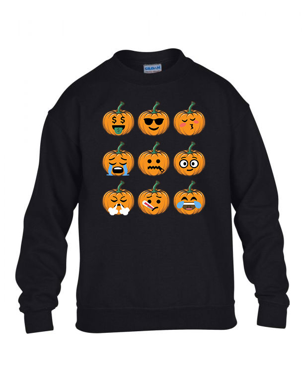 emoji tök halloween Fekete Gyerek Pulóver
