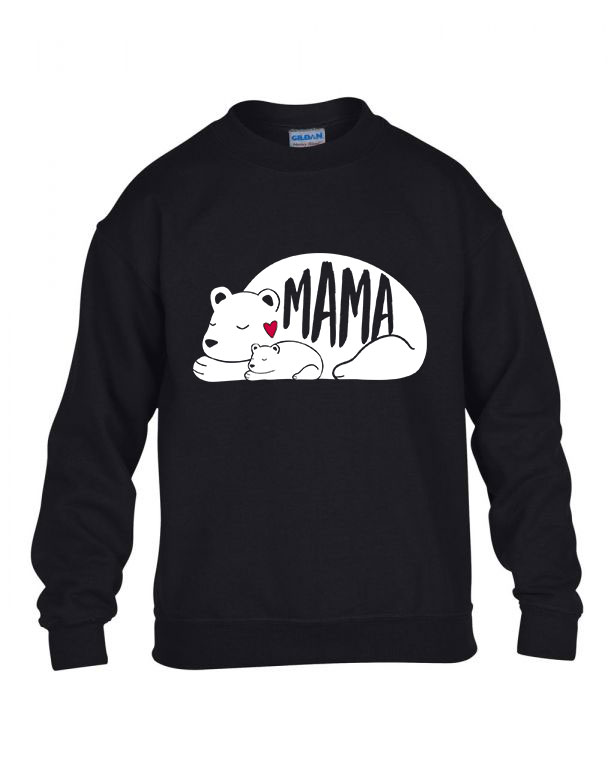 anyák napja mama anya mama bear medve Fekete Gyerek Pulóver
