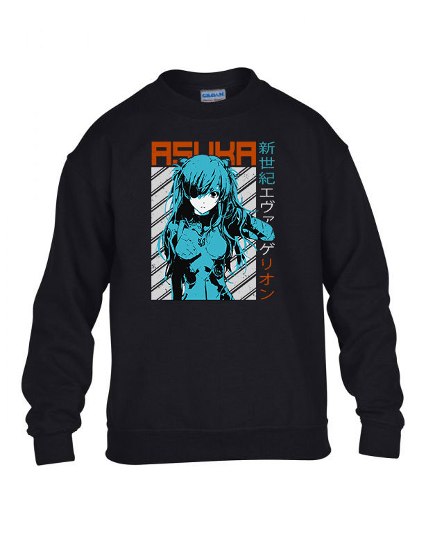evangelion Fekete Gyerek Pulóver