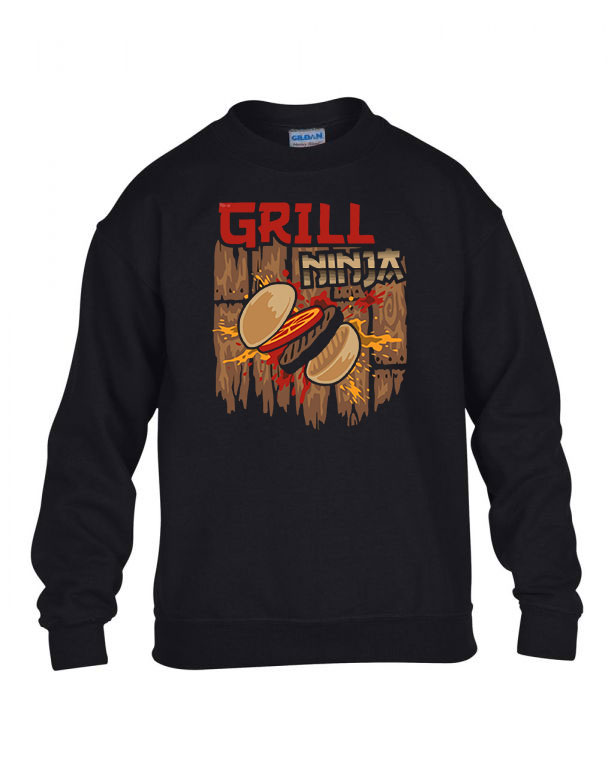 grill grillezés humor Fekete Gyerek Pulóver