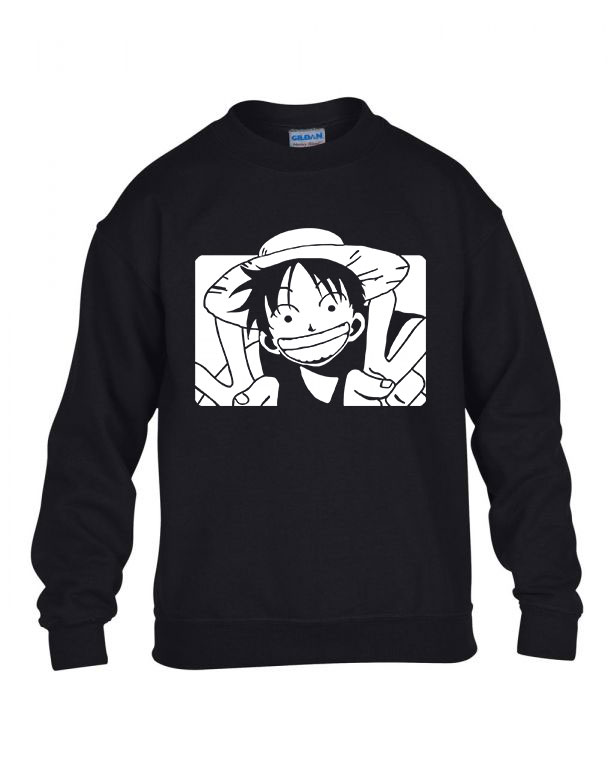one piece monkey d Fekete Gyerek Pulóver