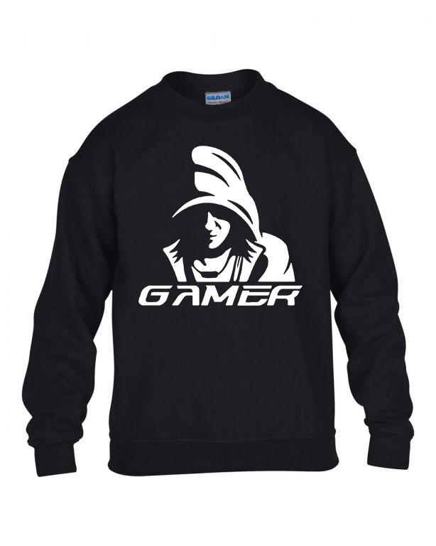 gamer Fekete Gyerek Pulóver