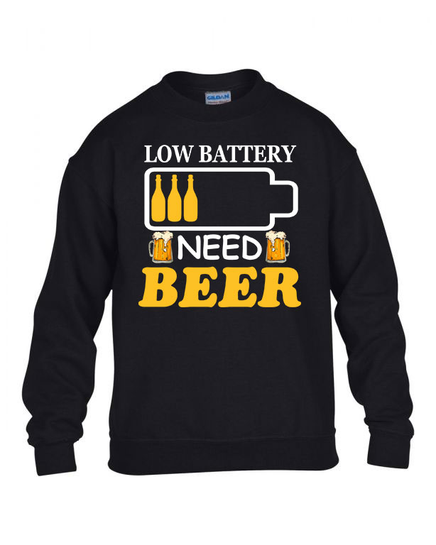 sör battery humor Fekete Gyerek Pulóver