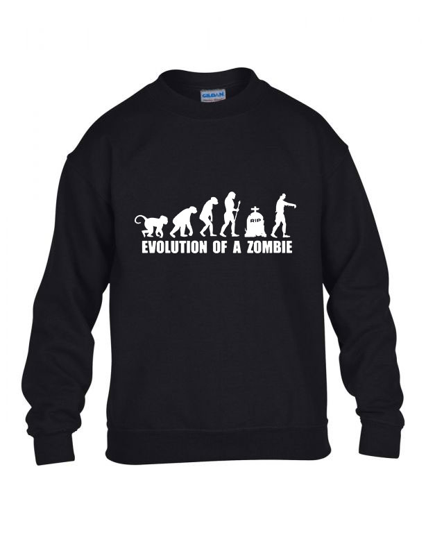 zombi humor evolúció Fekete Gyerek Pulóver
