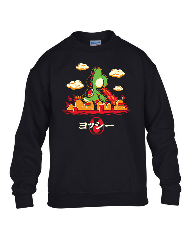 yoshi super mario Fekete Gyerek Pulóver