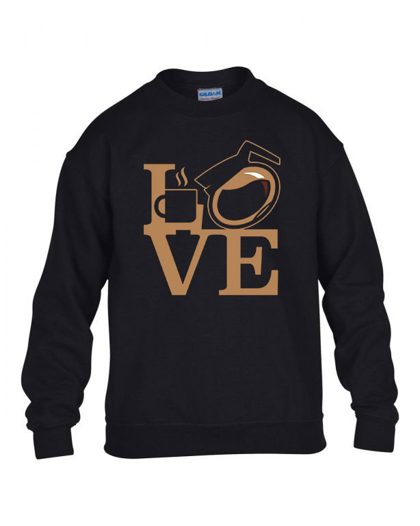 coffee love kávé  Fekete Gyerek Pulóver