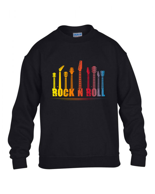 gitár gitáros rock and roll Fekete Gyerek Pulóver