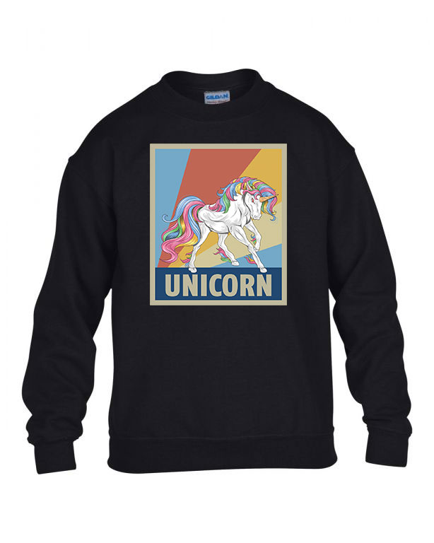 unikornis unicorn Fekete Gyerek Pulóver