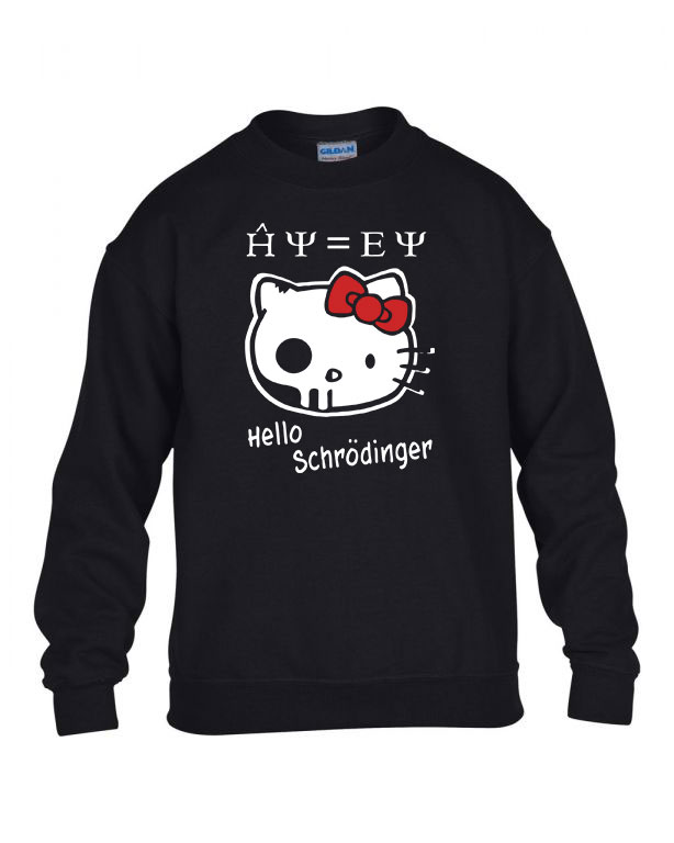 hello schrödinger macskája Fekete Gyerek Pulóver
