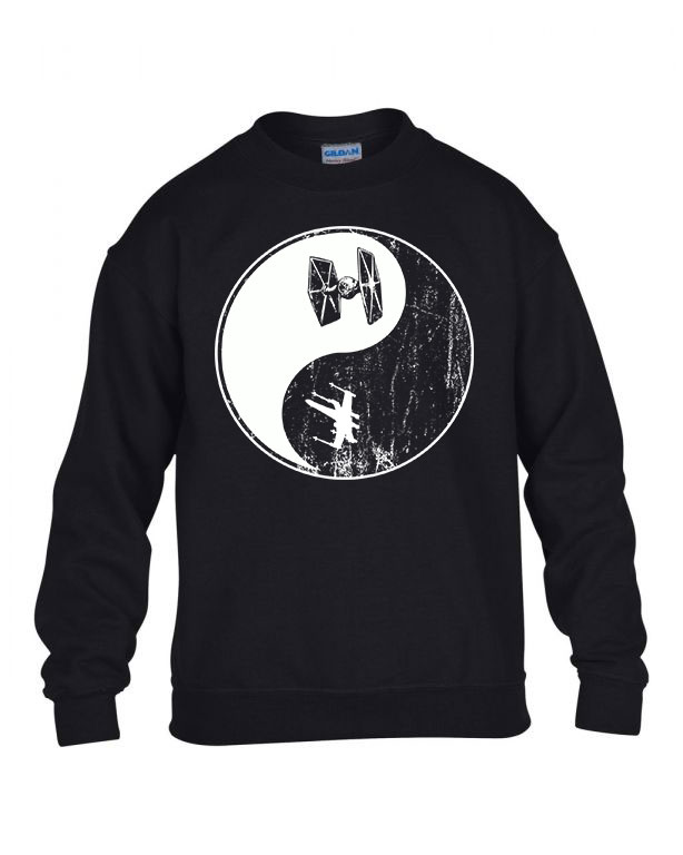 star wars yin yang Fekete Gyerek Pulóver