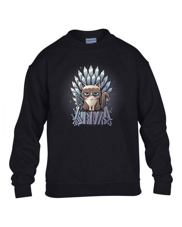 Game Of Cats macska macskás cica cicás Fekete Gyerek Pulóver