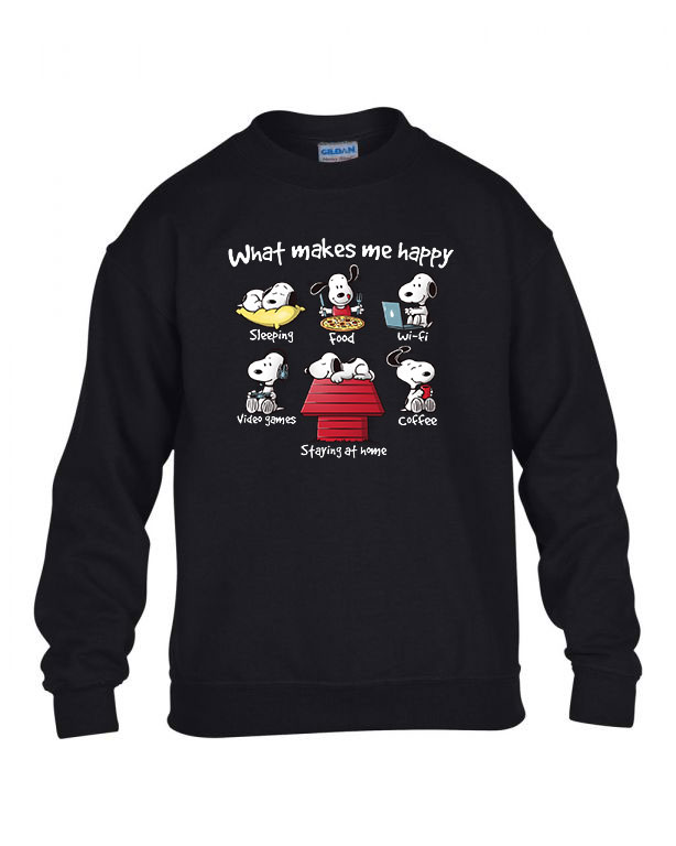 snoopy kutya boldogság Fekete Gyerek Pulóver