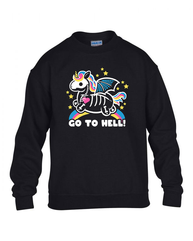 go to hell Fekete Gyerek Pulóver