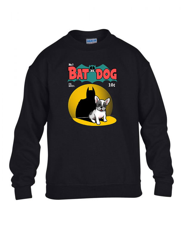 batman kutya bat dog Fekete Gyerek Pulóver
